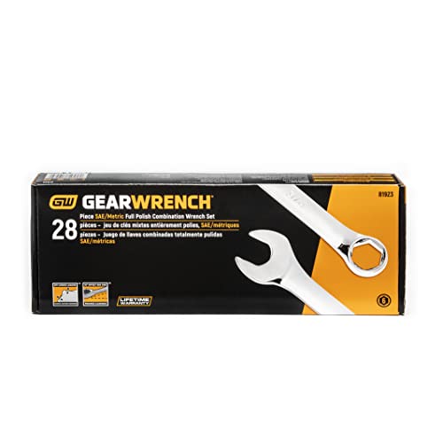 GEARWRENCH 28 Piece Combination Wrench Set | 6 Point | SAE & Metric | 81923 - size: SAE/Metric
