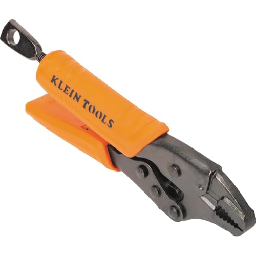 Klein Tools 38600 Curved Jaw Locking Pliers with Quick Release Handles, Intuitive Thumb Knob, High Torque, Mole Grips for Clamping and Gripping, 5-Inch - size: 5-Inch