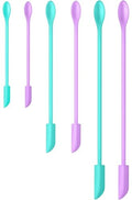 Silicone Spatula Set 6Pcs, Mini Jar Scraper for Makeup & Food - color: Blue and purple