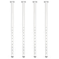 QLLY 24-40 inch Adjustable Metal Table Legs, Heavy Duty DIY Desk Legs with Leveling Feet, Set of 4, White for Home Office, Desk, Countertop, Kitchen Table - color: White