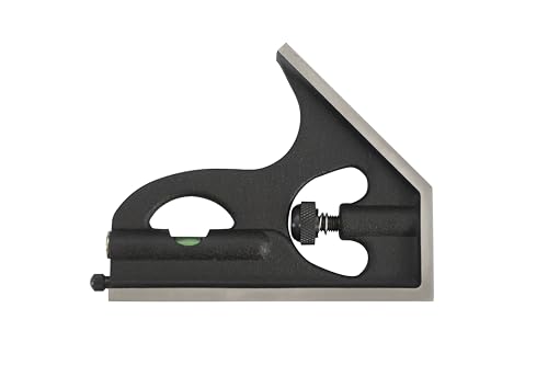 12-Inch Machinist Combination Square – 16R Graduation (1/32", 1/64", 1/50", 1/100") with Adjustable Head and Spirit Level, Made in US - color: 4-Piece Combo Square