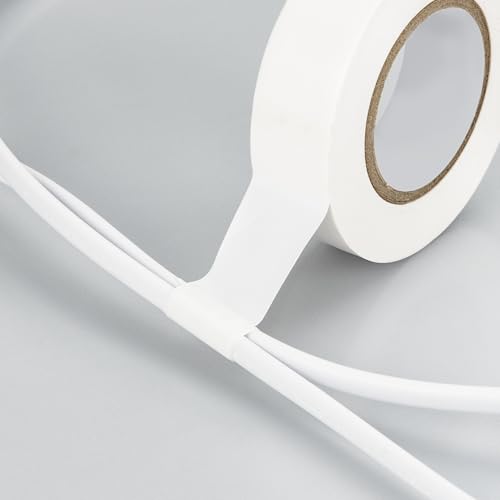 6 Rolls White Electrical Tape 19mm x 18m Strong Adhesive PVC Insulation Tape for Insulating Repairing and Protecting Electrical Wires - color: six whie