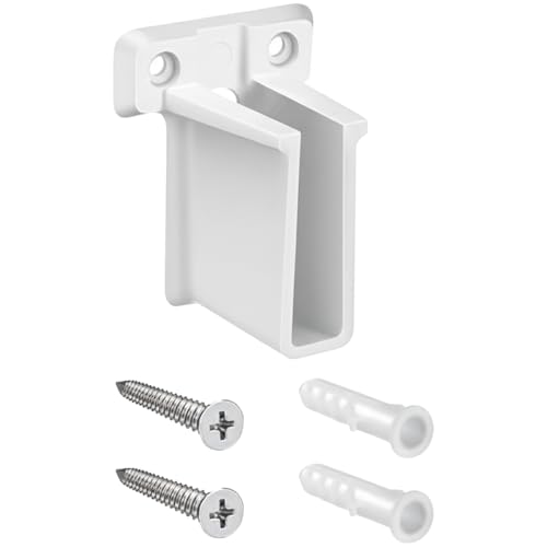 2 Pcs White Plastic Wire End Shelf Brackets，Wall Mount Closet Brackets