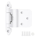 30 Pack 15 Pair White Cabinet Hinges, 3/8" Inset Semi-Concealed Hinges - color: White, size: 3/8" Inset