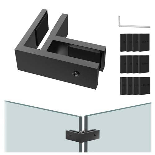 90° Corner Railing Glass to Glass Clamps, Double Side Glass Holder - size: 1 Pack, style: 90 Degree