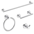 FORIOUS Bathroom Accessories, 4-Piece Bathroom Hardware Set - 24" Towel Bar - color: Chrome