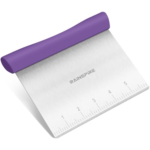 Multi-Purpose Stainless Steel Bench Scraper Dough Blender & Pastry Cutter - color: Purple