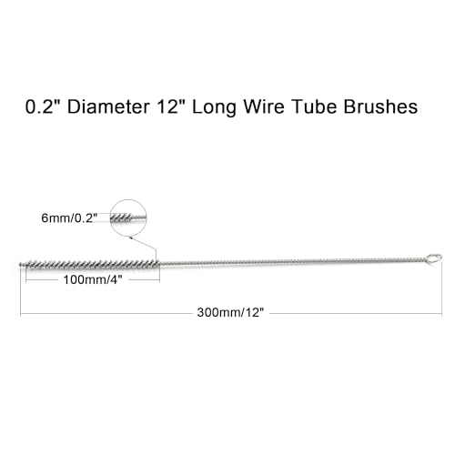 Utoolmart Steel Wire Tube Brush 12" x 1/4" Spiral Long Handle 10pcs - color: 10pcs, size: 0.6cm