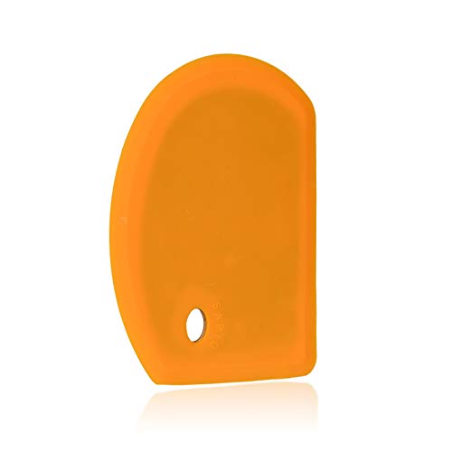 Sapid Flexible Curved Edge Silicone Bowl Scraper Dough Scraper Baking Bread - color: Orange