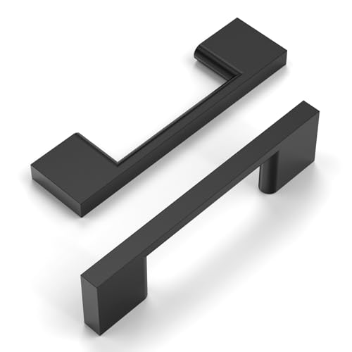 Amerdeco 10 Pack Matte Black Cabinet Pulls 3 Inch(76MM) Hole Centers Kitchen Cabinet Handles Cabinet Hardware Kitchen Handles for Cabinets Cupboard Handle Drawer Pulls ZH0060 - color: Matte Black, size: 3"/76mm Hole Center, style: 10 Pack
