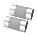 Flexible Duct Connector 4" Galvanized Steel Male Fit Silver 2Pcs - size: 4 Inch