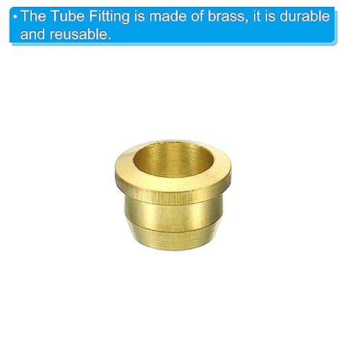 PATIKIL 6mm Tube OD Brass Compression Sleeves Ferrules 5 Pack Brass Compression Fitting Assortment Kit