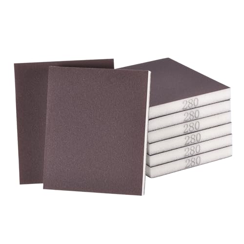 8Pcs 280Grit Double-Sided Sanding Sponges, Washable & Reusable - size: 280Grit
