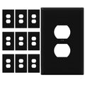 ENERLITES 10 Pack Oversized Duplex Outlet Covers, Jumbo Wall Plate, Black - color: Black, size: Over-Size