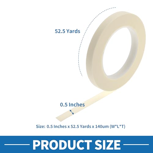 Painters Tape Easy Removal 0.5 Inches x 52.5 Yards White - color: White, size: 0.5 Inches x 52.5 Yards