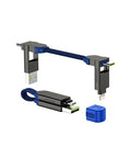 Rolling Square, inCharge X, Multi Charging Cable, Portable Keychain 6-in-1 with 100W Ultra-Fast Charging Power, Sapphire Blue, Multi Charger - color: Sapphire Blue