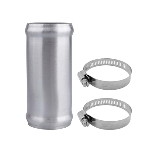 AC PERFORMANCE 1.75" (45mm) OD Aluminum Alloy Hose Joiner Silicone Pipe Connector Bead, 4" Length with 304 SS Clamps - size: 1.75" (45mm)