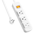Flat Plug Power Strip Surge Protector 3 Outlets, Extension Cord 3 ft 3 Prong, 300J, 10A/1250W, Overload Protection Switch, Plug Strip for Home Office, Child Safety Slide Outlet Covers - style: 3ft/Ordinary Flat Plug