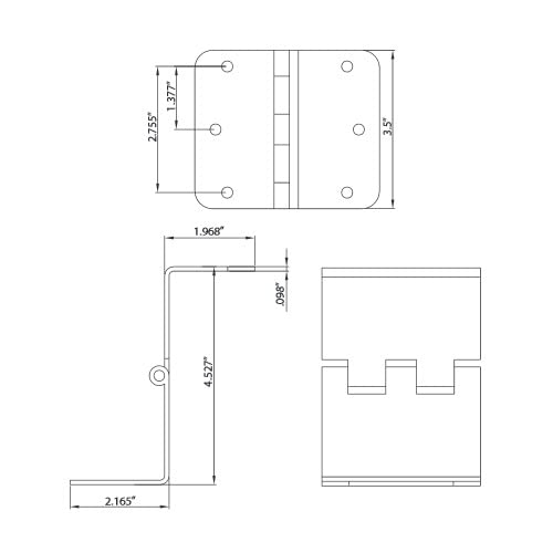 3.5 Inch Swing Clear Offset Door Hinge (5/8" Radius, Polished Brass) - color: Polished Brass, size: 5/8" Radius