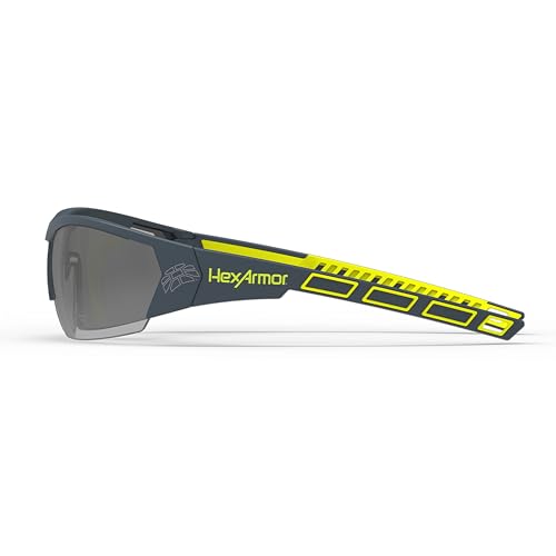 HexArmor MX250 Grey 23% tinted safety glasses for men and women | Anti-fog | Scratch resistant wrap around lenses | Adjustable side arms | Certified ANSI Z87 | 100% UV protected eyewear - color: Grey 23% / Trushield