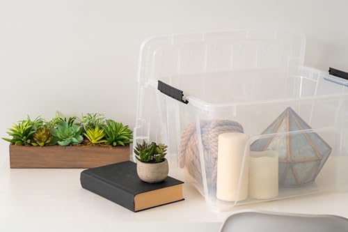 IRIS USA 6-Pack 32 Quart Storage Bins with Lids, Clear - color: Clear, size: 32 Qt, style: 6 Pack