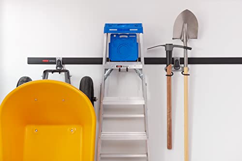 Rubbermaid FastTrack 2-Handle Hook (S Hook) Mounted Garage Storage and Space Saving Organization System Metallic Powder-Coated Steeel for Rakes/Brooms/Toys/Ladders - style: Double-Handle Hook