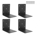 4 PCS Heavy Duty Steel Corner Brackets,6"x6"x5"L Right Angle Bracket - style: 7 Shape (6X6X5)