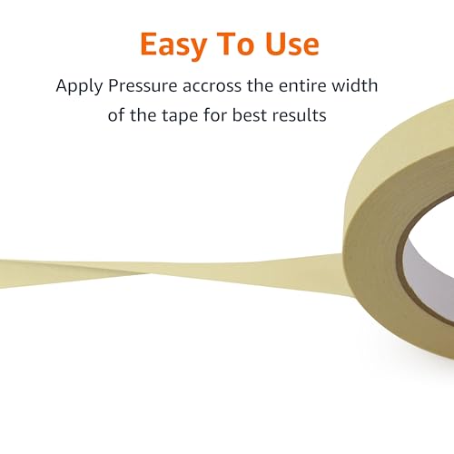 Amazon Basics Low Tack Masking Tape, General Purpose, Hand Tearable, Removes Easily, for Labeling, 0.7 inch x 180 feet, Beige, 3-Pack - size: 0.7 Inch by 180 Feet