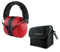 TITUS 3 Series, Onyx 37 Original Highest NRR Noise Reduction Earmuffs - color: Red (Premium Band / With Pouch) No Logo