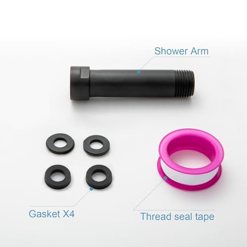 OFFO Shower Head Extension Arm 3 in, Shower Arm Extension Shower Head Extender Made of 304 Stainless Steel Shower Pipe Extension, Matte Black - color: Matte Black, style: 3 in