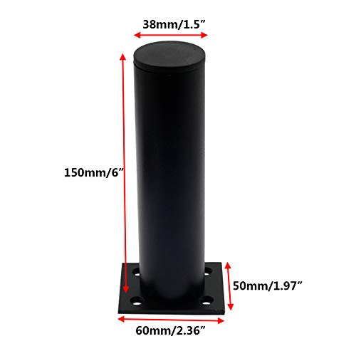 4-Pack Adjustable Aluminum Alloy Furniture Legs 6" Height Black - color: Black, size: 6 Inch