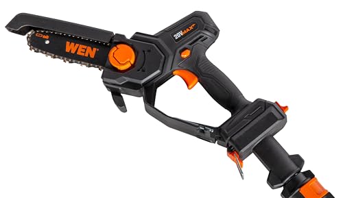 WEN 20V Max Cordless 2-in-1 6-Inch Chainsaw and Pole Saw with 12.3-Foot Reach, 4Ah Battery and Charger (20751) - style: 20V 6 in. Chainsaw & Pole Saw