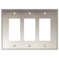 Henne Bery Soft Modern Decorative Wall Plate Switch Plate Outlet Cover (Triple Decorator, Satin Nickel) - style: Triple Decorator