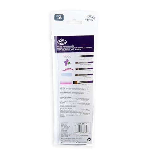 Royal & Langnickel Moderna, 5pc Wash Variety Brush Set for All Painting Mediums, Includes - Wash, Angular, Filbert, Shader & Spotter Brushes Purple - style: Wash Variety