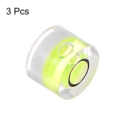 HARFINGTON 3pcs Round Bubble Level, 8x5.5mm Mini Circular Bullseye Spirit Level for Leveling Camera Tripod Telescope Workshop Turntable Pictures Frame, Lime - color: Lime (Black Circle), size: 8x5.5mm