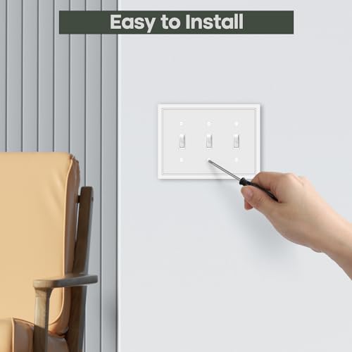 Triple Toggle Light Switch Cover Plate - size: 3 Gang Triple Toggle