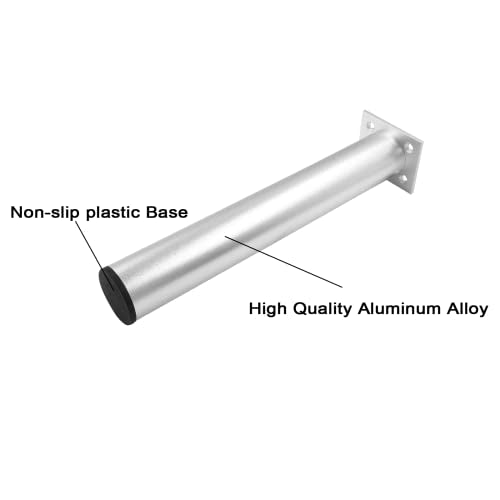 4-Pcs Adjustable Aluminum Alloy Furniture Legs 10" Height Silver - color: Silver, size: 10 Inch