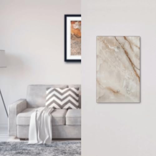 Beige Marble Pattern Light Switch Cover Modern Wall Plate Decorative Single Blank Switch Plates Electrical Outlet Faceplate for Bathroom Kitchen Bedroom 5" x 3" - size: Single Blank