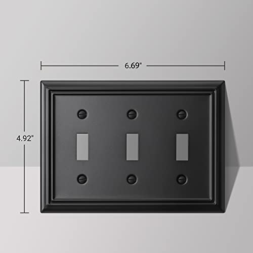 DEWENWILS Triple Toggle Wallplates, Black Light Switch Covers - color: Black, size: 2 Toggle 2PK