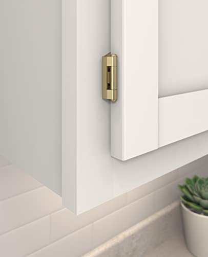 Amerock 1 Pair 1/4" Overlay Golden Champagne Partial Wrap Cabinet Hinge - color: Golden Champagne, size: 1/4 Inch (6 mm) Overlay