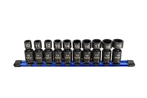 Astro Pneumatic Tool 78344 Metric 3/8" Drive Nano Pinless Universal Impact Sockets (10Piece) - size: 3/8" Metric Pinless