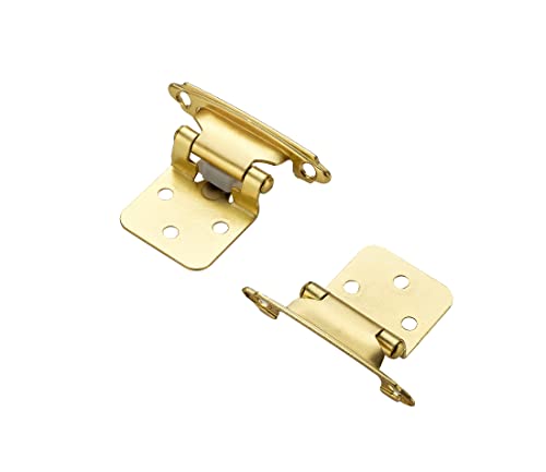 Ravinte Gold Cabinet Hinges, 1/2 Inch Overlay, 4 Pack (2 Pairs) - color: Gold