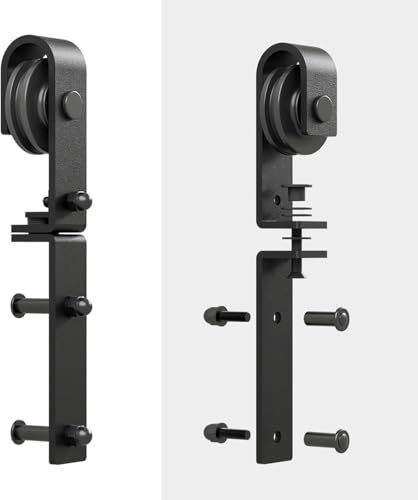 30" Bi-Folding Sliding Barn Door Hardware Track Kit,Smoothly&Quietly,Side Mounted Black Roller,Easy Install,Door Not Included [Fit Double 13" Bifold Doors] - size: 30" for 2 Doors