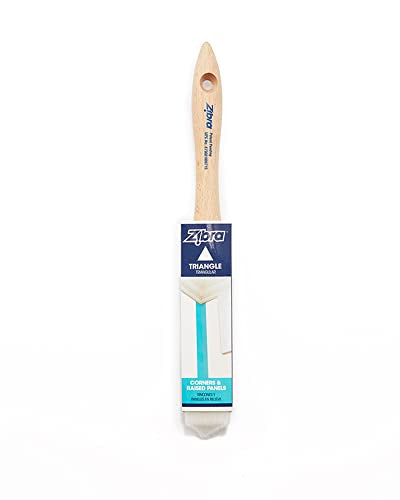 Zibra Triangle Paint Brush for Wall Corners, Doors, Cabinets and Detailed Molding, 1.25-inch, Artist Brush - size: 1.25 in, style: Triangle Brush