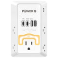 20W PD Fast Charging Wall Outlet with USB Ports (2C2A), Electrical Outlet Extender with Night Light, Surge Protector, Wall Plug Adapter for Multiple Devices - size: PDL-2C2A