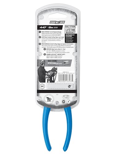 Channellock Diagonal Cutting Plier 447 - Curved Jaw, Side-Cutting - 7.5-Inch - size: 7.5-Inch Curved Diagonal