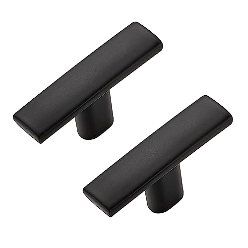 5 Pack Black Cabinet Knobs, 2in Length Curved Bar Drawer Pulls | Single Hole Grip, Stainless Steel Build, Kitchen Cabinet Restyle, For Drawers, Dressers, Cupboards, Closet Doors - color: Matte Black, size: 5 Pack, style: Curved
