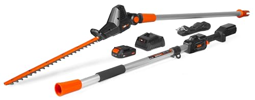 WEN 20V Max Cordless 20-Inch Hedge Trimmer Pole Saw with 14.6-Foot Reach, 2Ah Battery and Charger (20825) - style: 20V 20 in. Hedge Trimmer Pole Saw