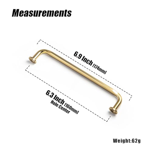 12 Pack Champagne Bronze Zinc Alloy Cabinet Handles - 6.3''(160mm) Hole Center Cabinet Pull Hardware for Bedroom, Kitchen L101 - color: Champagne Bronze, size: 6.3'' Hole Center