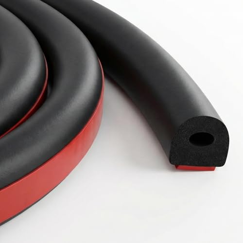 Pangda 35ft Foam Rubber D Shape Seal Strip 0.5" W x 0.5" H Self Adhesive EPDM Rubber Weather Stripping RV Slide Out Seal Heavy Duty Automotive Weather Stripping for Car Truck RV Boat Home - size: 35ft, style: 0.5" W X 0.5" H